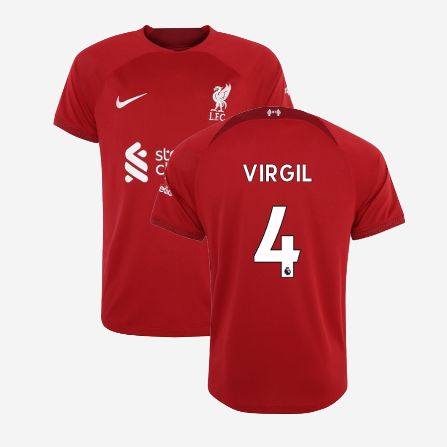 Camisa Liverpool Home 22 23 Virgil 4 Torcedor Masculino Vermelho