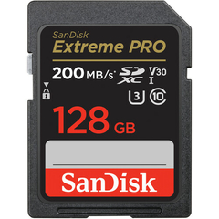 Cartão Memória Sd 128gb Classe10 U3 200mb/s Sandisk Extreme PRO
