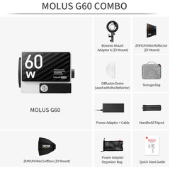 Iluminador Led Zhiyun MOLUS G60 COMBO KIT - comprar online