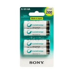 Cartela Pilhas AA Sony Recarregável 2500mah C/ 4 Unidades