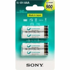 Cartela Pilhas AAA PALITO Sony Recarregável 900mah C/ 4 Unidades