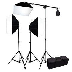 Kit Softbox Com Girafa Iluminação Contínua Fria 495w