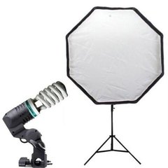 Kit Softbox 80cm Iluminação Contínua Tripé Newborn Vídeo