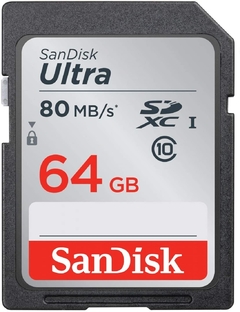 Cartão Memória Sd 64gb Classe10 Sandisk Ultra