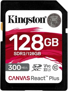Cartão Memória SD XC 128GB V90 Canvas React Plus 300mb/s UHS-II