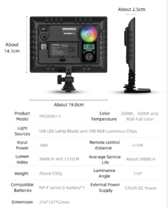 Imagem do Iluminador Led RGB Yn300 Air II RGB YongNuo