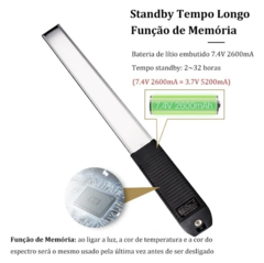 Iluminador Led Espada Bastão RGB Com Bateria Embutida