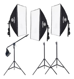 Kit Softbox Com Girafa Iluminação Contínua Fria