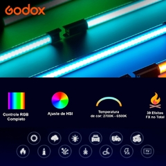 TL60 K2 Godox Kit com 2x Iluminador Led Espada Bastão Tubo RGB na internet