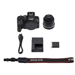 Câmera Canon EOS R10 + Lente 18-45mm f4.5-6.3 IS STM RF-S Kit