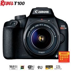 Câmera Canon T100 18-55mm + 32GB + Bolsa - Lucas Lapa PhotoPro