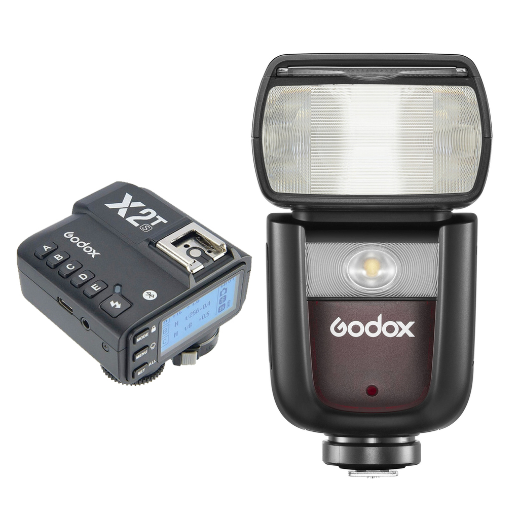 Flash V860 III + Rádio X2T Godox à Bateria Luz LED HSS
