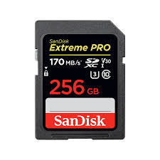 Cartão Memória Sd 256gb Classe10 U3 170mb/s Sandisk Extreme pro