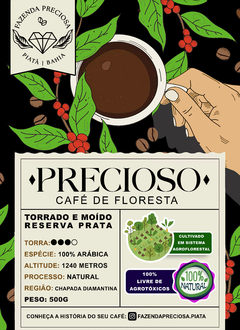 Café PRECIOSO Prata Torrado e Moído Agrofloresta Orgânico