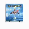 Quadro Azulejo Personalizado de Cerâmica 10x10 cm e Suporte Iron Maiden Banda de Rock MOD 11