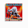Quadro Azulejo Personalizado de Cerâmica 10x10 cm e Suporte Iron Maiden Banda de Rock MOD 13
