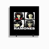 Quadro Azulejo Personalizado de Cerâmica 10x10 cm e Suporte Ramones Banda de Rock MOD 02