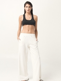 PANTALON WIDE LEG ALGODON RUSTICO BEIGE en internet