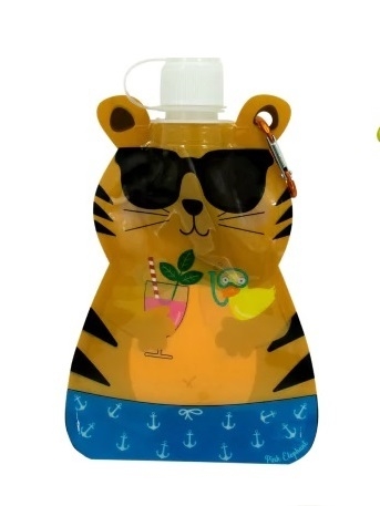 Botella plegable infantil tigre