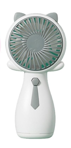 Ventilador a bateria orejas y corbata blanco - comprar online