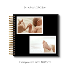 ÁLBUM SCRAPBOOK PRETO 24X22CM PERSONALIZADO - loja online