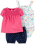 Carter's Set 3 piezas Body. Remera y Short "Floral" (1H354110)