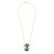 Colar gato pedra quartzo verde banhado a ouro - comprar online