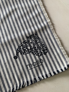 Set de 4 servilletas Yaguareté rayado gris - comprar online