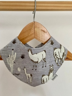 Bandana babero reversible Llama gris