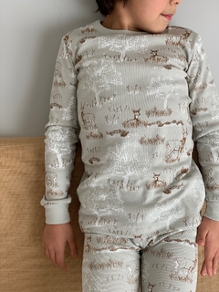Pijama Venado de las pampas gris cielo - comprar online