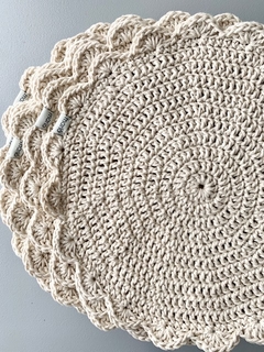 Platos de sitio de crochet 100% algodón
