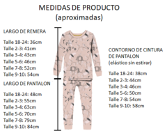 Pijama Venado de las Pampas rosa - LARGO - marlo - Pijamas con estampas de Animales Argentinos