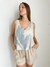 Musculosa Serenity (hojas celeste y beige) - comprar online