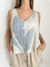 Musculosa Serenity (hojas celeste y beige) en internet