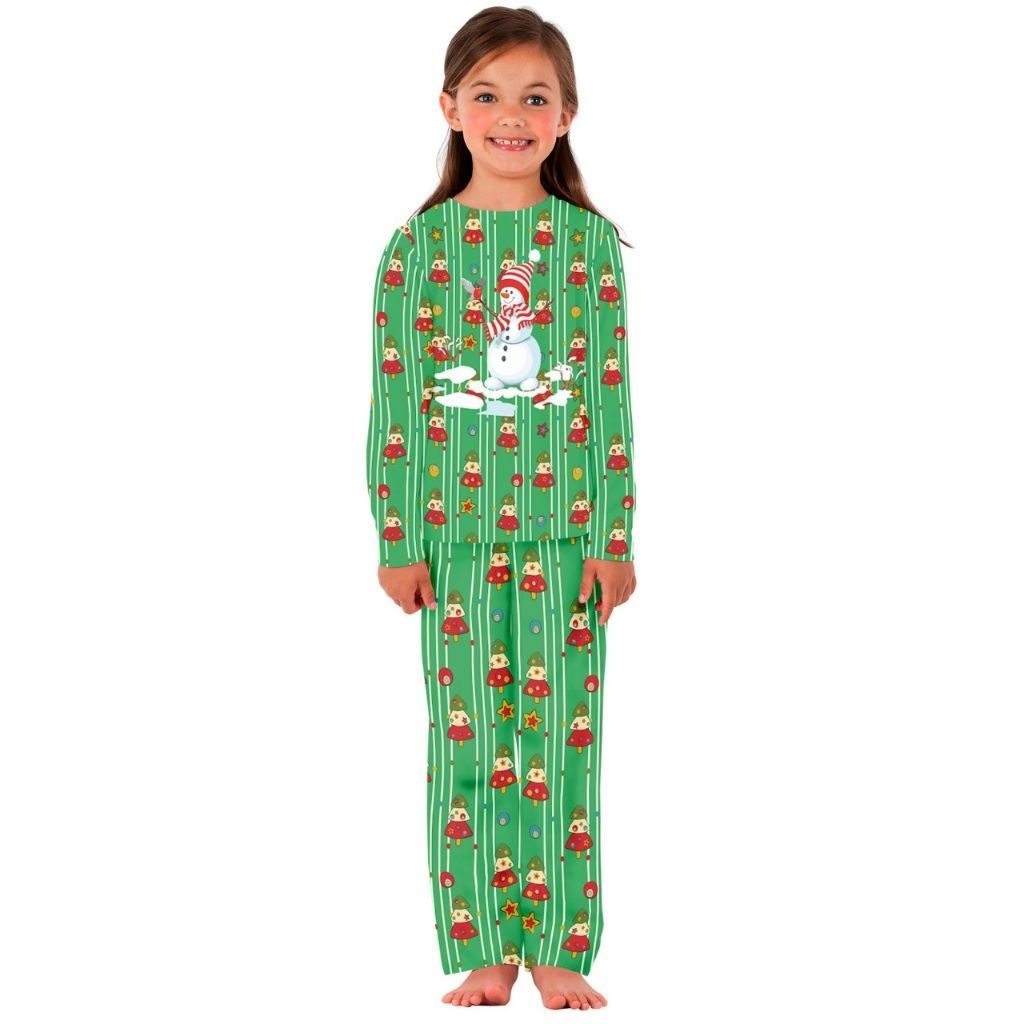 Pijama infantil Natal - Boneco de Neve Verde - MONTE SEU KIT