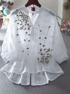 Blusa Flores Bordada Cod 0026 - comprar online
