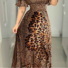 Vestido leopardo Cód 2112 - comprar online