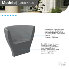 Maceta Coliseo N 100 - Gris Grafito - tienda online