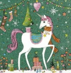 Servilleta 4019 Unicornio Navidad
