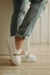 Slipon Feminino Strass Sola Alta Uzze Sapatos Branco - Uzze Sapatos