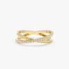 Anillo Cruzado Doble Oro Italiano 18 kilates