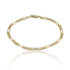 Pulsera Unisex Figaro 3x1 Oro Italiano 18 Kilates 3mm