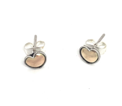 Aros Corazon Balines en Plata 925 y Oro 18 K.