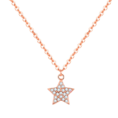 Collar Estrella Plata 925 Rosa