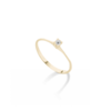 Anillo Petite Diamante Solitario Oro Italiano 18 Kilates