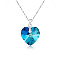 Collar Petite Corazon Bermuda Blue en Plata 925