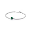 Pulsera Oval Verde Esmeralda Tennis Plata 925