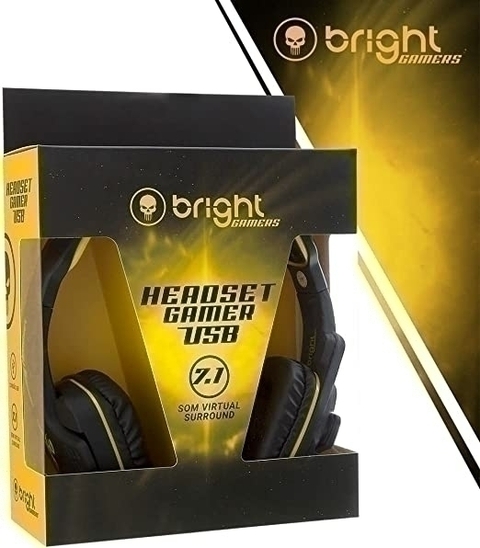 HEADSET GAMER USB 7.1 0354 PRETO BRIGHT - loja online