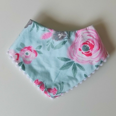 Babero Bandana Rosas Aqua