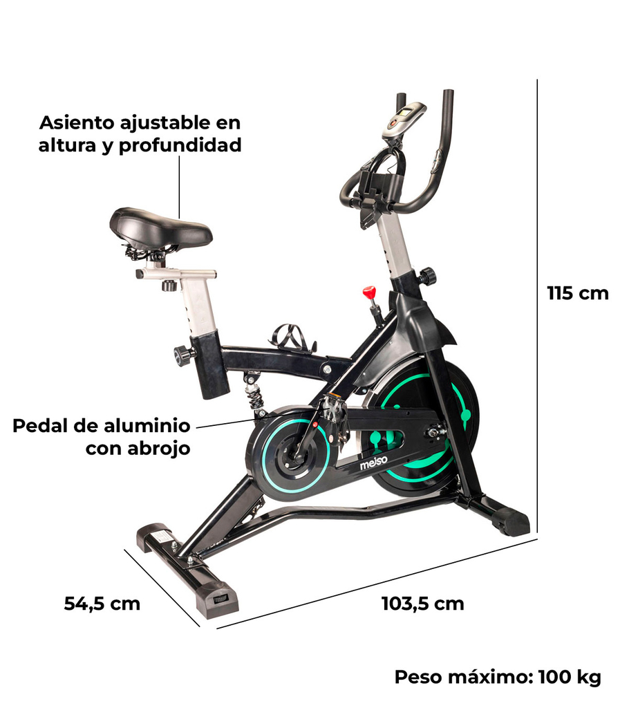 Bicicleta Fija Spinning Profesional Meiso rueda magnética con